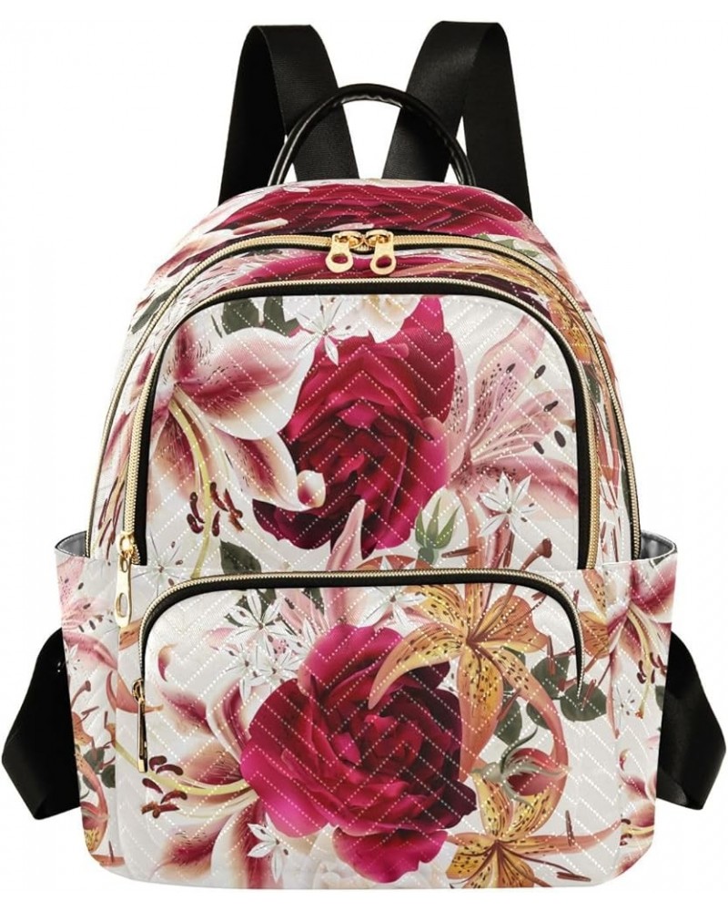 Fashion Backpack Mini Backpack Purse Casual Daily Backpack Roses for Travel for College Work Small $18.62 Backpacks