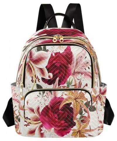 Fashion Backpack Mini Backpack Purse Casual Daily Backpack Roses for Travel for College Work Small $18.62 Backpacks