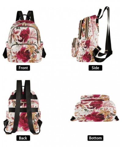 Fashion Backpack Mini Backpack Purse Casual Daily Backpack Roses for Travel for College Work Small $18.62 Backpacks