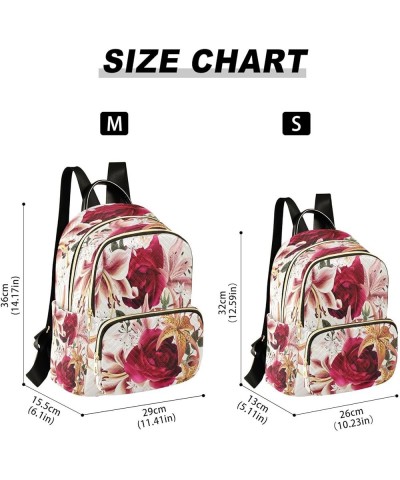 Fashion Backpack Mini Backpack Purse Casual Daily Backpack Roses for Travel for College Work Small $18.62 Backpacks