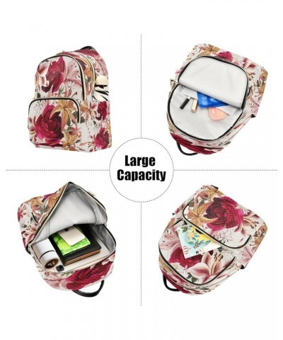 Fashion Backpack Mini Backpack Purse Casual Daily Backpack Roses for Travel for College Work Small $18.62 Backpacks