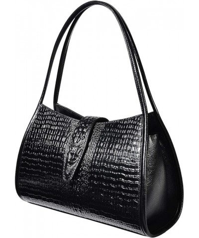 Designer Shoulder Purses Crocodile Handbags for Women Leather Hobo Shoulder Bags Black $100.99 Hobo Bags