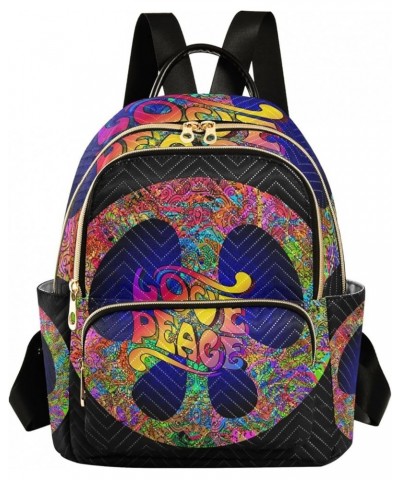 Travel Backpack Purse for Women Fashion Anti-theft Work Casual Rainbow Color Peace Sign Daypack Shoulder Bag Medium Size Medi...