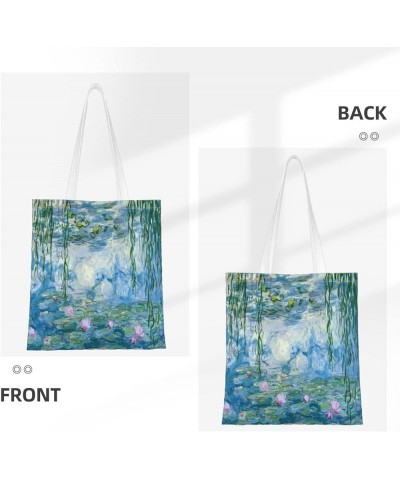 Canvas Tote Bag Reusable Grocery Shopping Bag for Women Water Lilies $9.35 Totes