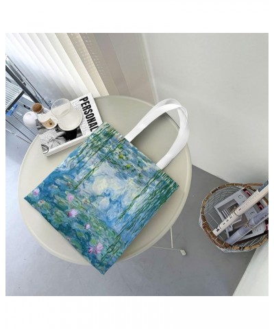 Canvas Tote Bag Reusable Grocery Shopping Bag for Women Water Lilies $9.35 Totes