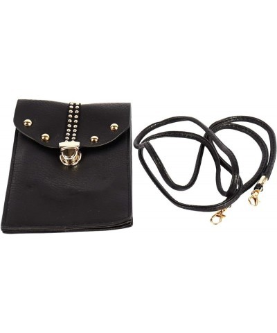 Lightweight Faux Leather Cross Body Cell Phone Pouch Shoulder Bag with Straps Black $16.08 Crossbody Bags