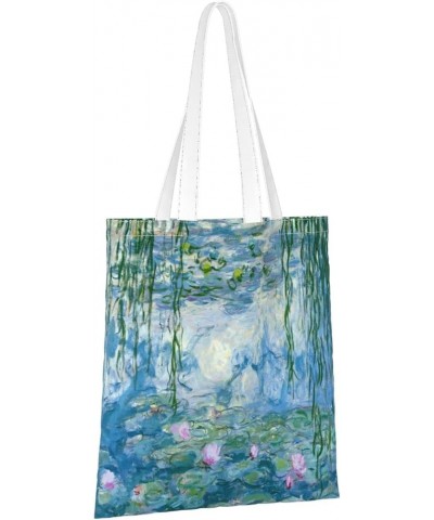 Canvas Tote Bag Reusable Grocery Shopping Bag for Women Water Lilies $9.35 Totes