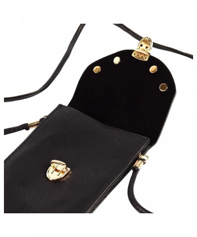 Lightweight Faux Leather Cross Body Cell Phone Pouch Shoulder Bag with Straps Black $16.08 Crossbody Bags