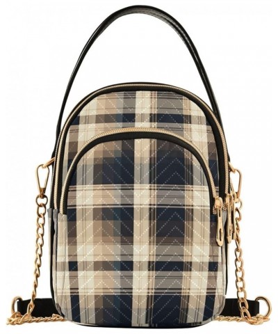 Black and Beige Plaid Handbag Crossbody with Removable Strap, Fashion Crossbody Bags for Women Plaid With Black-2 $15.39 Cros...