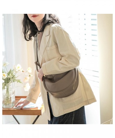 Crescent Small Crossbody Bags for Women Trendy Soft Leather Hobo Sling Shoulder Bag Purse Dumpling Bag Casual Handbag Khaki $...