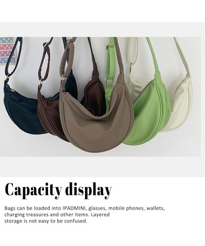 Crescent Small Crossbody Bags for Women Trendy Soft Leather Hobo Sling Shoulder Bag Purse Dumpling Bag Casual Handbag Khaki $...