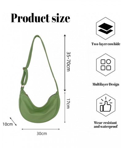 Crescent Small Crossbody Bags for Women Trendy Soft Leather Hobo Sling Shoulder Bag Purse Dumpling Bag Casual Handbag Khaki $...