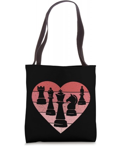 Funny Chess love retro heart chess club lover Check mate Tote Bag $11.50 Totes