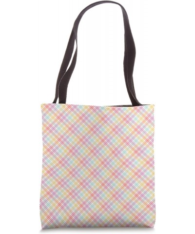 Tartan Plaid Chequered Pattern Pink,Yellow, Teal Lined Tote Bag $11.75 Totes