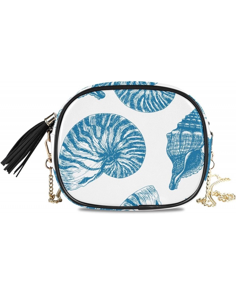 Women's Blue Starfish Retro Ocean Crossbody Bag Fashion Purses Bag Cross Body Bag Shoulder Handbag with Adjustable Chain Stra...