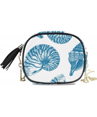 Women's Blue Starfish Retro Ocean Crossbody Bag Fashion Purses Bag Cross Body Bag Shoulder Handbag with Adjustable Chain Stra...