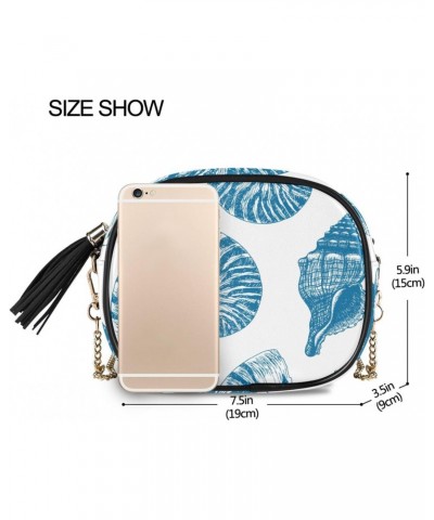 Women's Blue Starfish Retro Ocean Crossbody Bag Fashion Purses Bag Cross Body Bag Shoulder Handbag with Adjustable Chain Stra...