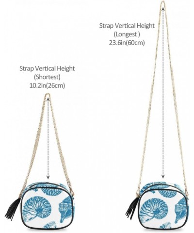 Women's Blue Starfish Retro Ocean Crossbody Bag Fashion Purses Bag Cross Body Bag Shoulder Handbag with Adjustable Chain Stra...