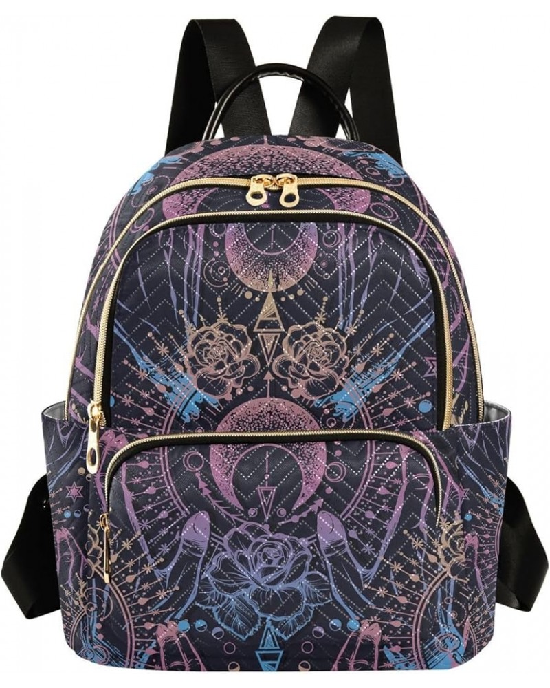 Small Backpack for Women Travel Bag Astrology Symbol Hands Daypack Purse Fashion Shoulder Bag Rucksack Small B208 $13.00 Back...