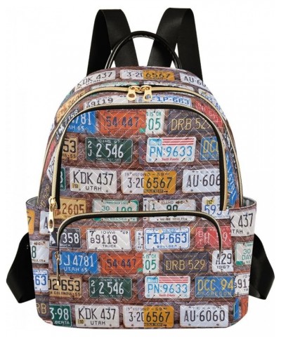 Old License Plates Museum on Bricks Casual Fashion Polyester Travel Rucksack Shoulder Bag Color Medium $17.76 Backpacks