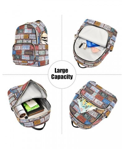 Old License Plates Museum on Bricks Casual Fashion Polyester Travel Rucksack Shoulder Bag Color Medium $17.76 Backpacks