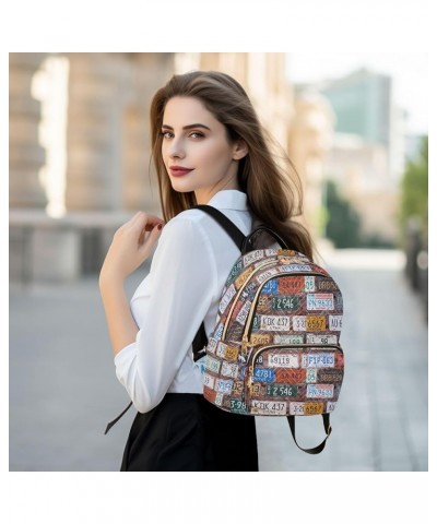 Old License Plates Museum on Bricks Casual Fashion Polyester Travel Rucksack Shoulder Bag Color Medium $17.76 Backpacks