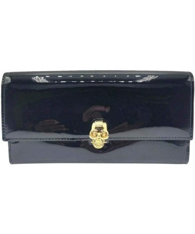 Women's Black Patent Leather Continental Wallet $124.00 Wallets