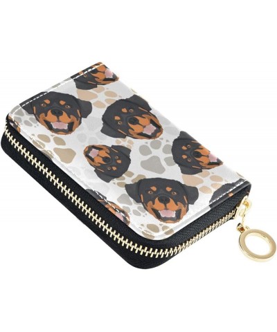 Doberman Dog RFID Credit Card Holder Leather With Zipper Card Case Wallet for Women Girls Rottweiler Dog $11.01 Wallets