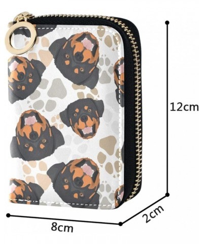 Doberman Dog RFID Credit Card Holder Leather With Zipper Card Case Wallet for Women Girls Rottweiler Dog $11.01 Wallets